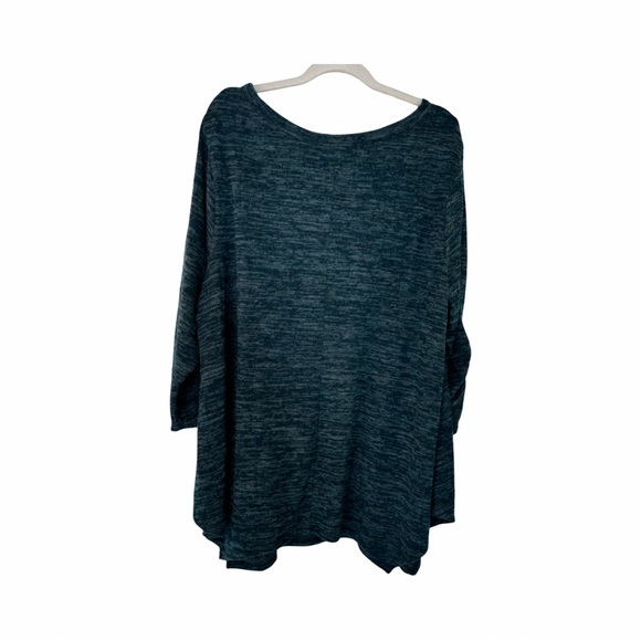 NAÏF velour textured asymmetrical hem 3/4 sleeve sweater size 2X front pockets - Picture 4 of 7